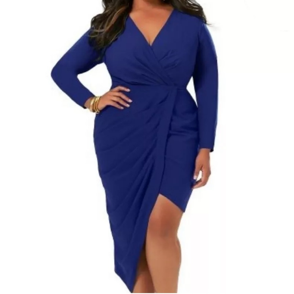 Monif C Jenna Blue Asymmetrical Dress